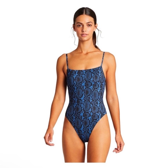 New! VITAMIN A Jenna Animal Print High Leg One-Piece Swimsuit - Picture 2 of 10